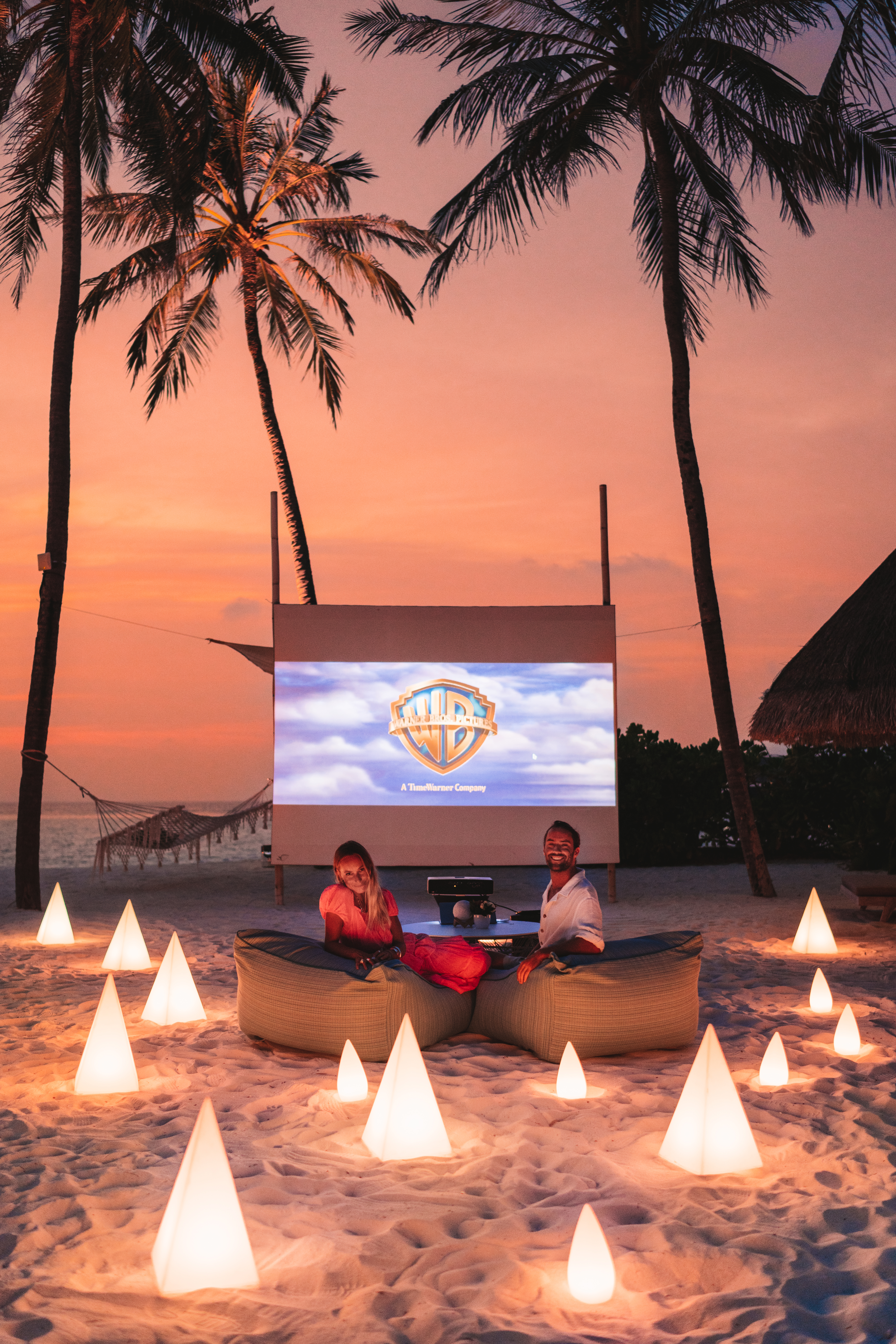 One & Only Reethi Rah sunset beach cinema 