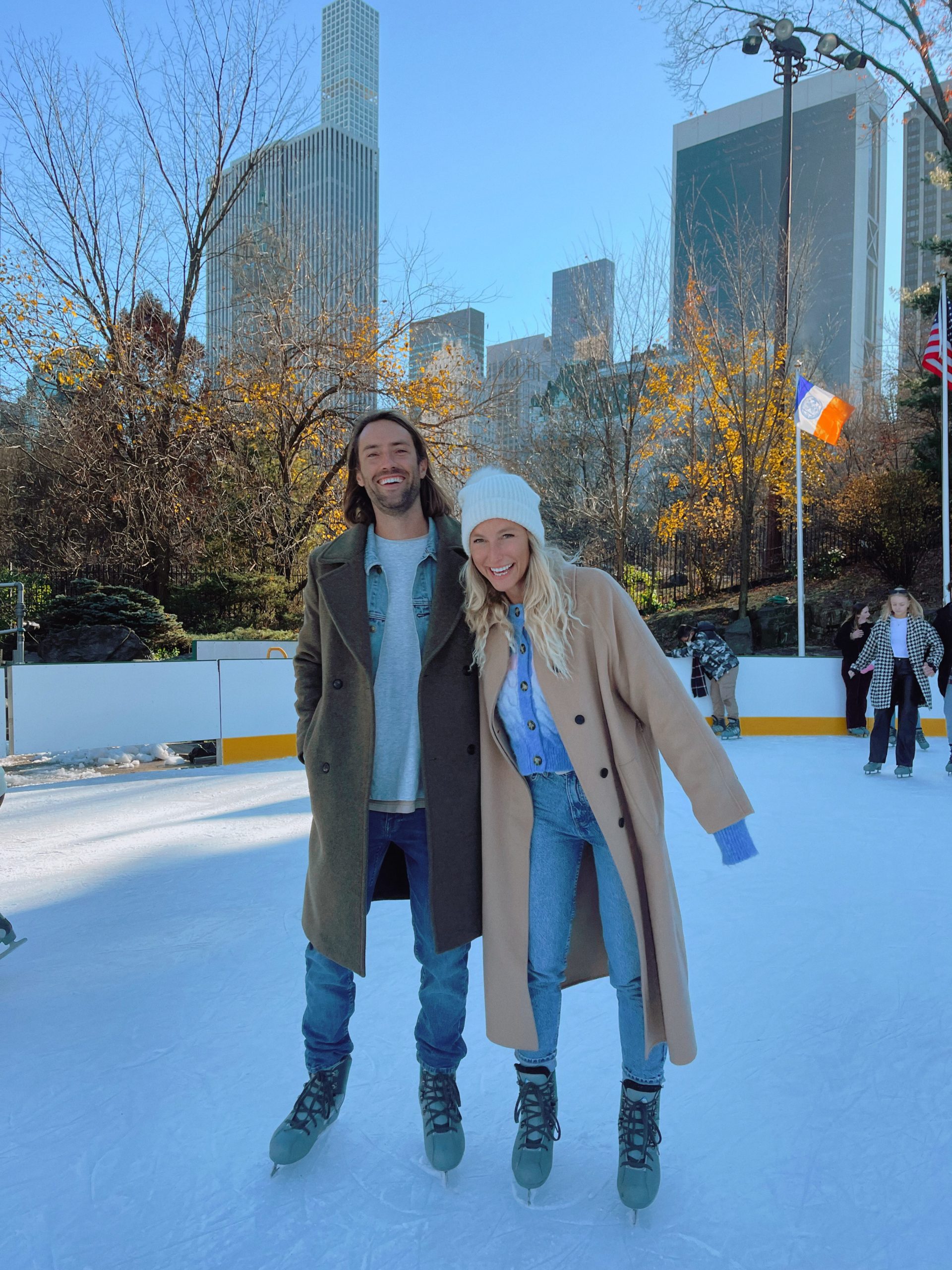 Sarah and Chesh ice skating Central Park