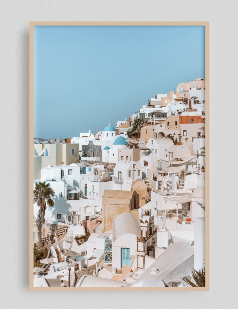 Greek buildings landscape image - Salty Luxe print