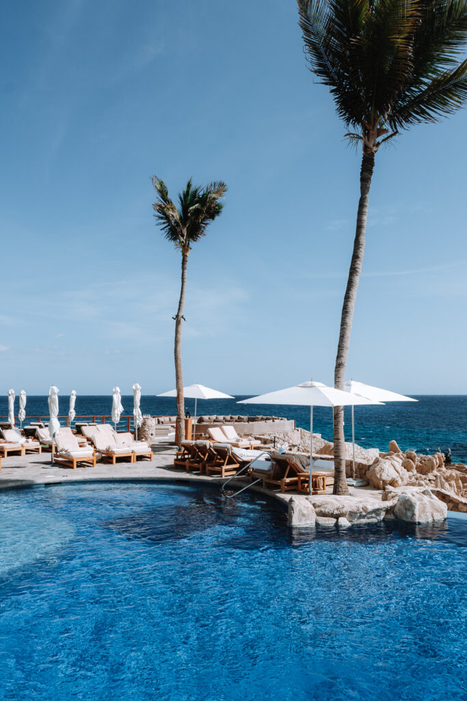 Blue pool near the ocean at Palmilla Hotel