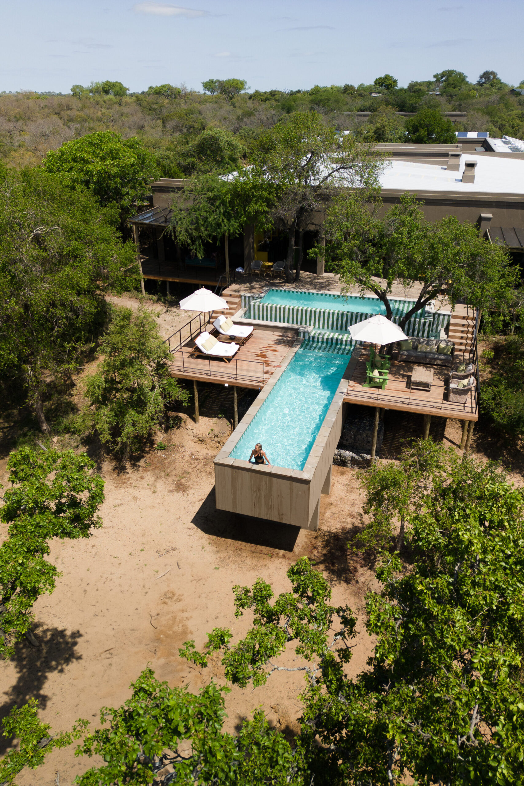 salty luxe in the private swimming pool at africa house royal malewane