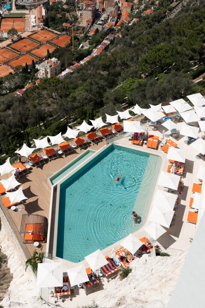 looking town on the pool at the maybourne riviera