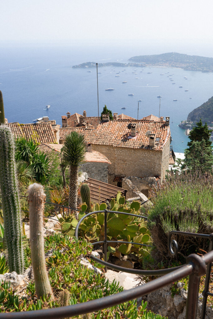 view of french riviera from eze cactus garden