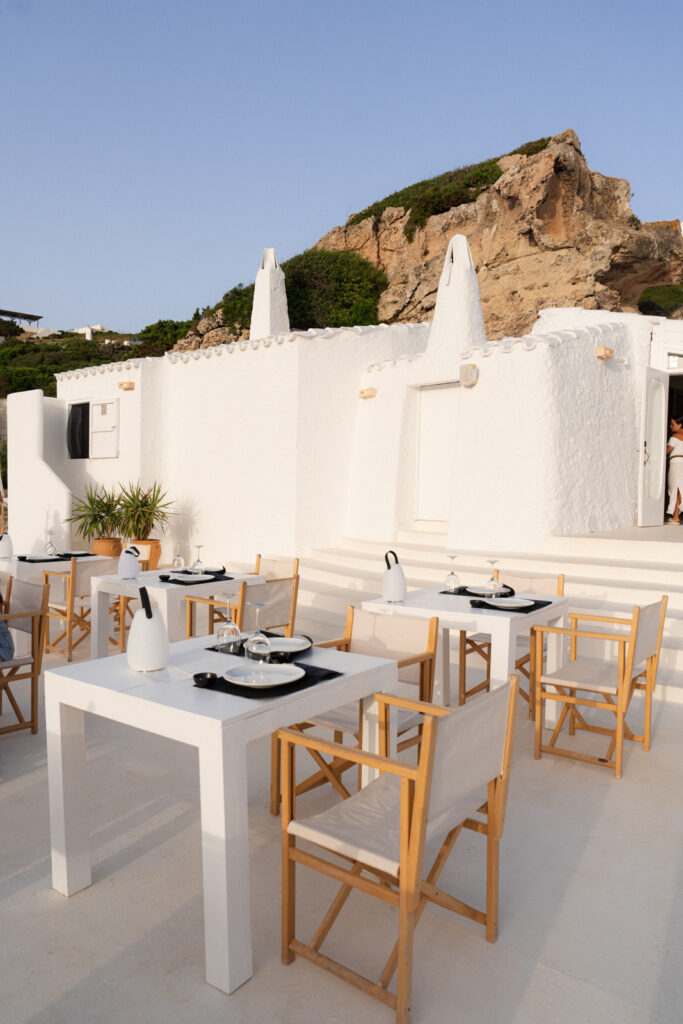 Tables at Enricana Menorca