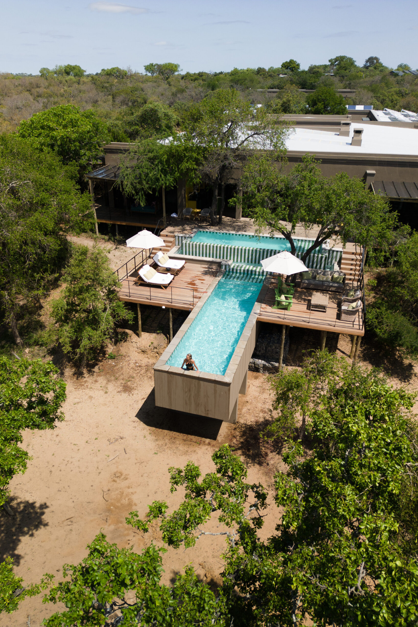 Salty Luxe in the private pool at the Africa House Royal Malewane Lodge