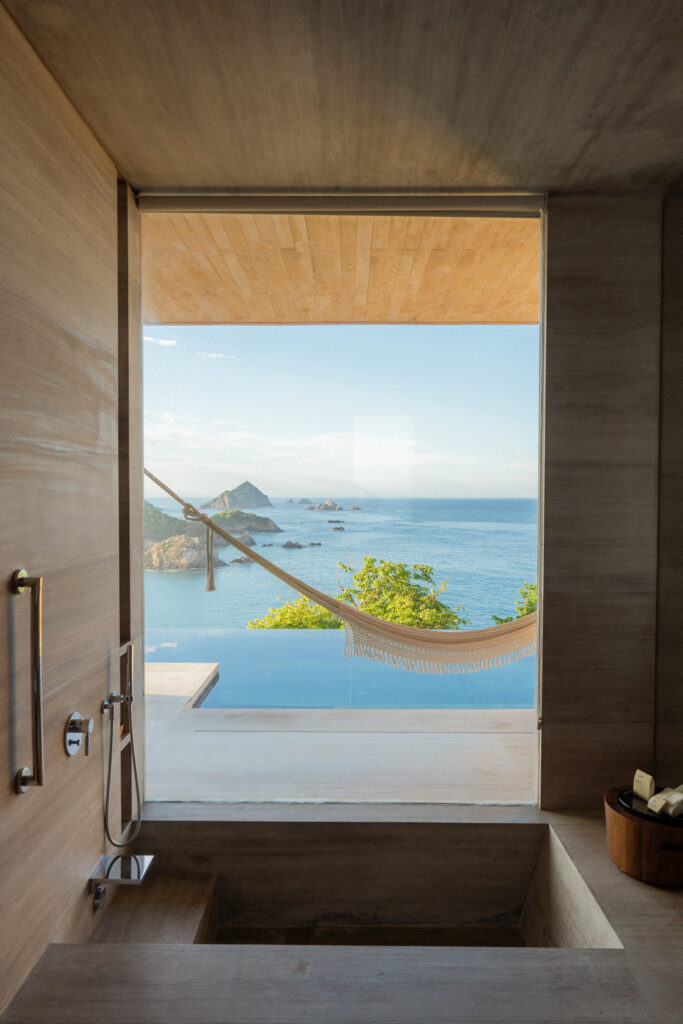 view from a cliffside panoramic suite at four seasons resort tamarindo