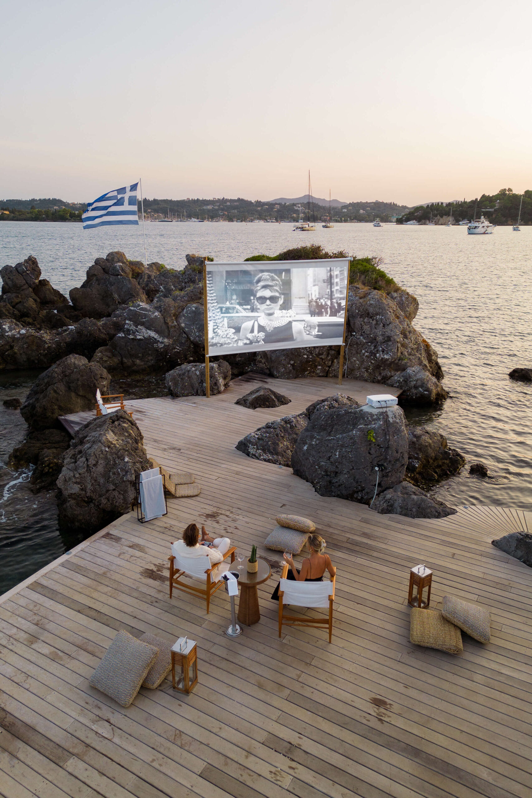 private movie on the beach at Grecotel Corfu Imperial